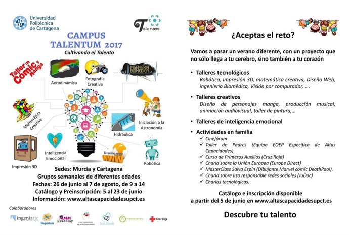 UPCT lanza una escuela de verano dirigida a estudiantes de alto rendimiento 