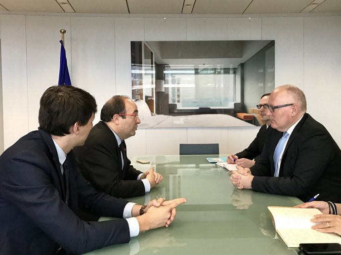 Javi López, Miquel Iceta (PSC) vicepte.Primer Comissió Europea Frans Timmermans