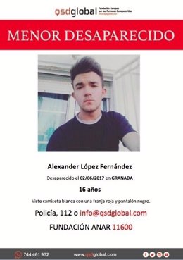 Menor desaparecido en Granada desde el 2 de junio