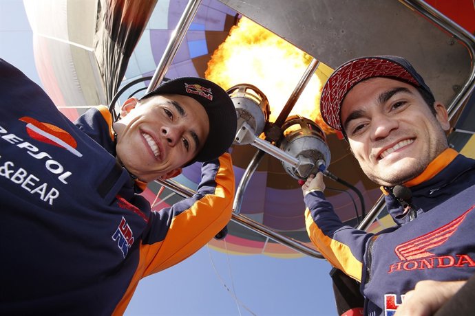 Marc Márquez i Dani Pedrosa amb globus