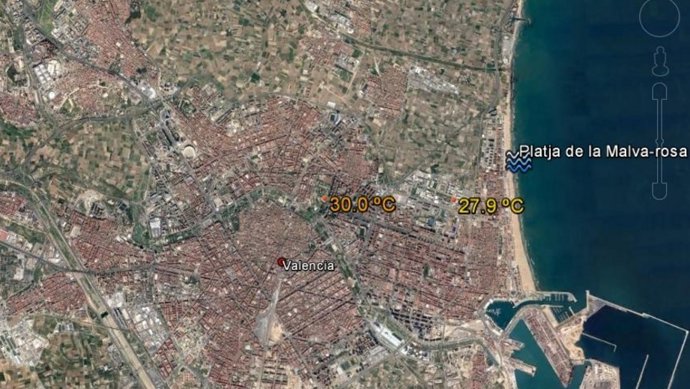 Temperatura máxima de este martes en València