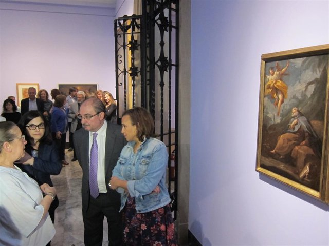 Lambán, Mayte Pérez y expertas Prado con Goya ''Éxtasis de San Antonio Abad'