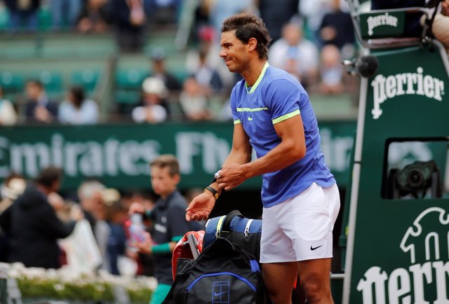 Rafa Nadal tras la retirada de Pablo Carreño