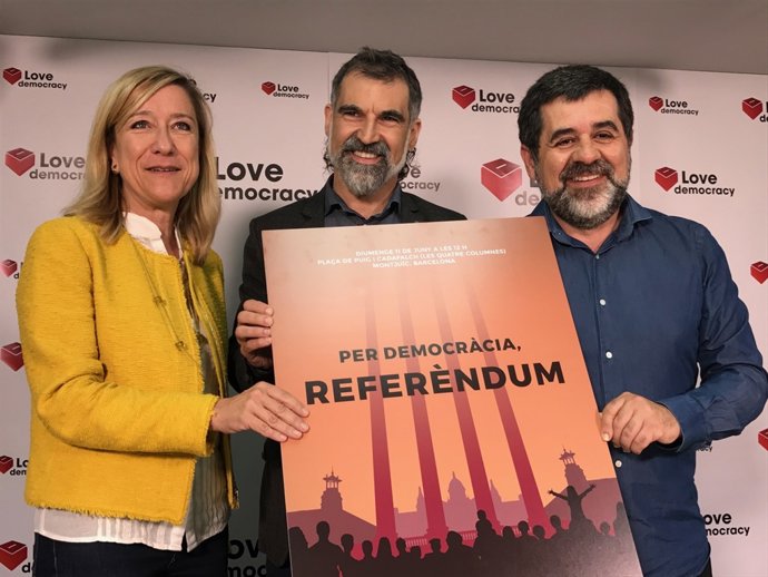 Neus Lloveras, Jordi Cuixart i Jordi Sànchez