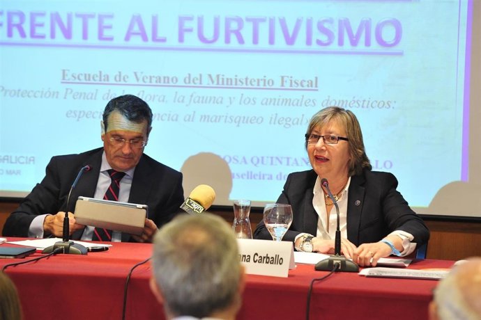 La conselleira do Mar, Rosa Quintana, en un acto en Bergondo.