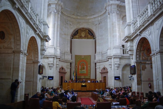 Susana Díaz, en el Parlamento andaluz este miércoles