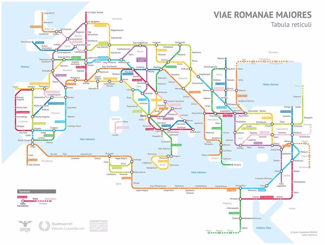Mapa calzadas romanas metro