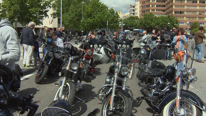 Concentración de motos en Madrid