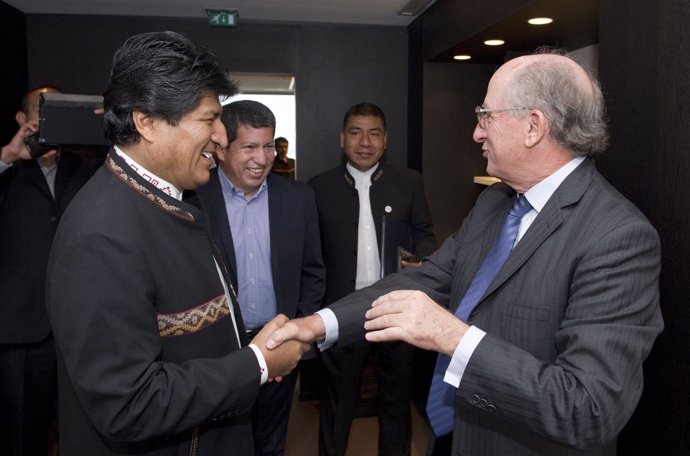 Encuentro del presidente de Bolivia, Evo Morales, y el presidente de Repsol, Ant