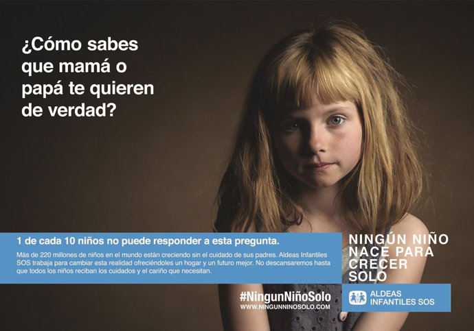 'Ningún Niño Nace Para Crecer Solo', Campaña De Aldeas Infantiles Por El Día Del