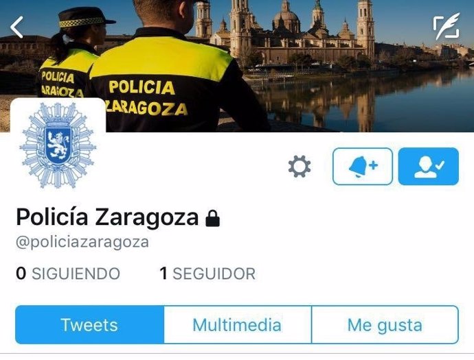 Nuevo perfil de la Policía Local de Zaragoza en Twitter
