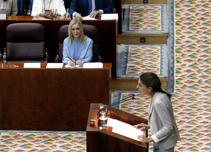 Lorena Ruiz-Huerta en el debate de la moción de censura contra Cifuentes