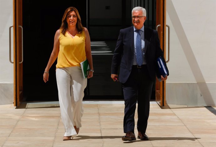 Susana Díaz, este miércoles a su llegada al Parlamento andaluz