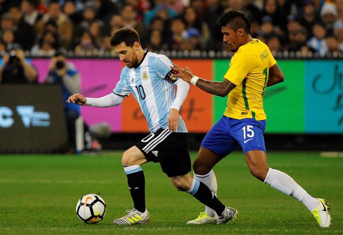 Messi en el Argentina - Brasil