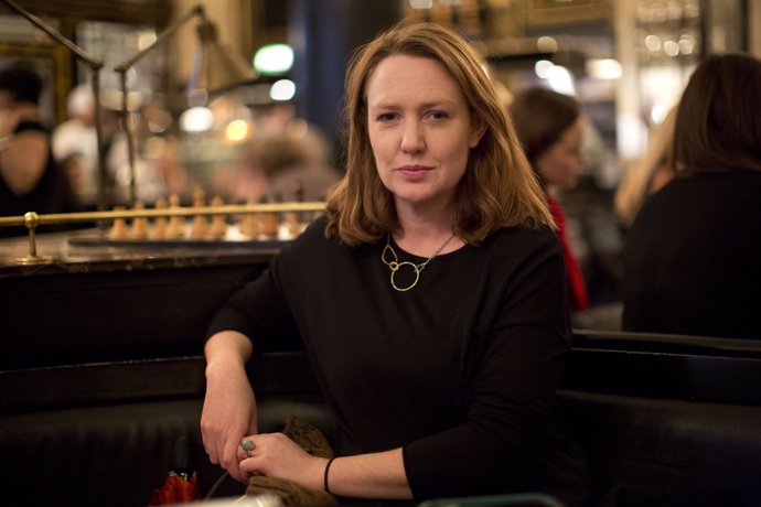 Paula Hawkins, author of "The Girl on the Train", poses for a portrait in London
