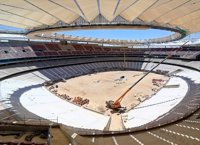 Hallan un obús de la Guerra Civil en las obras del Wanda Metropolitano y los Tedax lo detonan