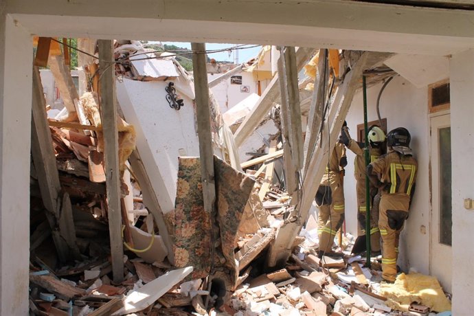 La vivienda se ha derrumbado este viernes en Nuévalos