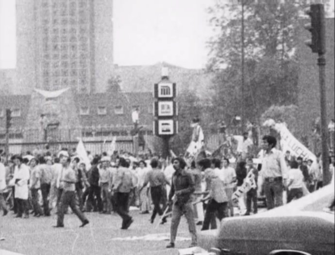 Estudiantes en la manifestación del 10 de junio de 1971