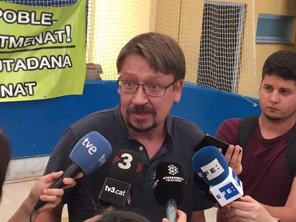 Xavier Domènech (Catalunya en Comú), en Sentmenat (Barcelona)