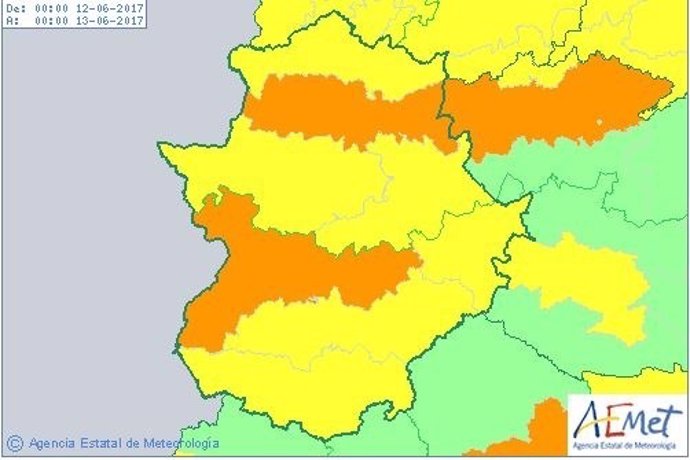 Avisos por calor en Extremadura para el lunes