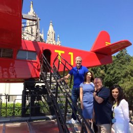 Reapertura del avión del Tibidabo con el concejal Jaume Collboni