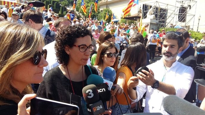 La portaveu d'JxSí, Marta Rovira, en Montjuïc.