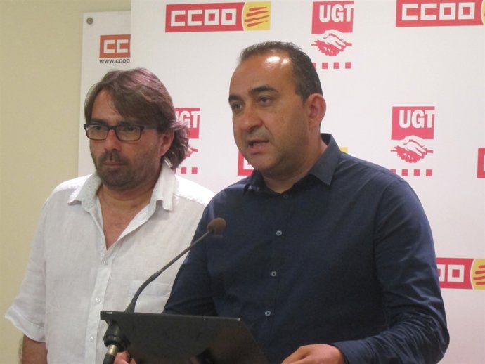 Camil Ros (UGT) i Javier Pacheco (CC.OO.)