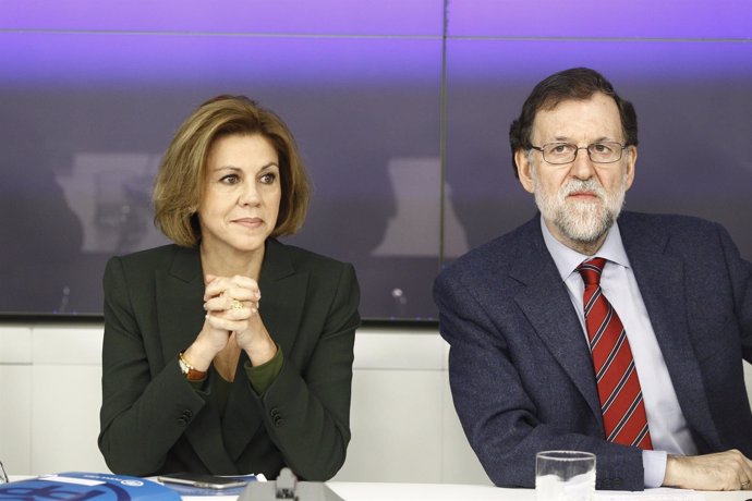 Rajoy y Cospedal en el Comité Nacional Ejecutivo del PP en la sede del partido