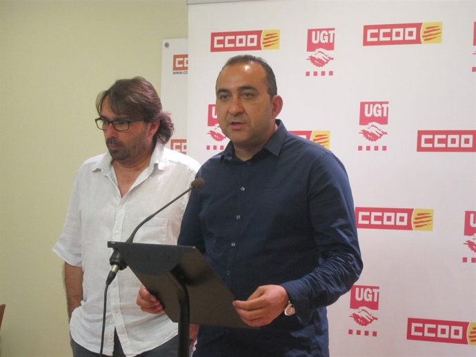 Camil Ros (UGT) i Javier Pacheco (CC.OO.)