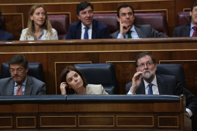 Rajoy i Santamaría al debat de Pressupostos al Congrés