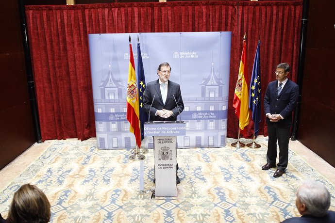 Rafael Catalá y Rajoy en la inauguración de la Oficina de Gestión de Activos