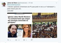 Diputado del PP recrimina a Irene Montero que pida apoyo para Pablo  Iglesias, el "maltratador"