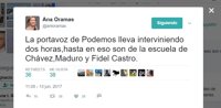 Ana Oramas se queja del largo discurso de Montero, siguiendo la estela a Chávez, Maduro y Fidel Castro