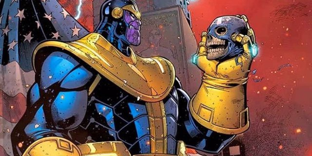 Thanos con la calavera de Capitán América