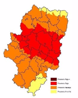 Prealerta roja por riesgo de incendios forestales en la parte central de Aragón