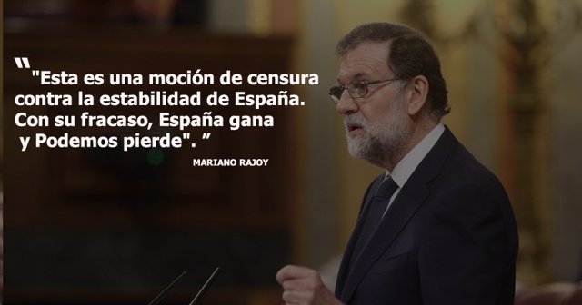 La intervención de Mariano Rajoy en la moción de censura de Podemos, en frases