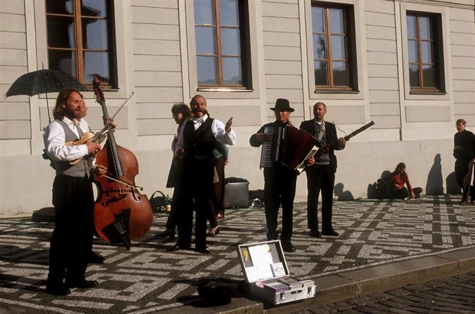 Músicos callejeros.
