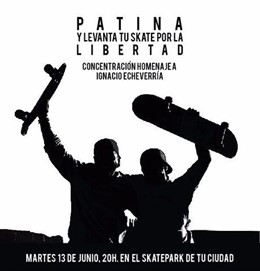 Concentración de la comunidad de 'skaters' de Cantabria por Echeverría