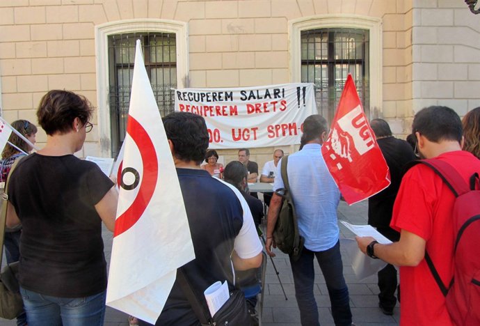 Els treballadors de l'Ajuntament de Sabadell per anunciar mobilitzacions 