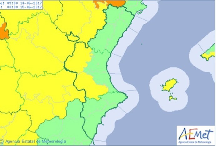 El interior de valencia en aviso por calor 