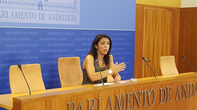 Marta Bosquet (Ciudadanos), en rueda de prensa en el Parlamento