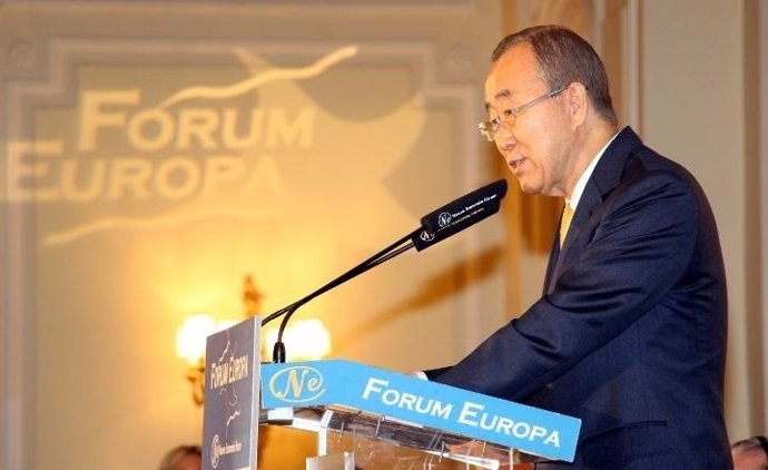Ban Ki Moon en un desayuno informativo de Nueva Economía Fórum
