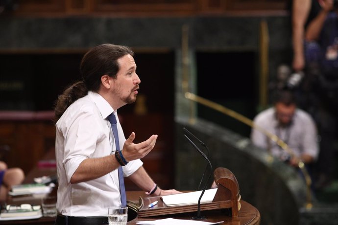 Pablo Iglesias en el debate de la moción de censura contra Rajoy