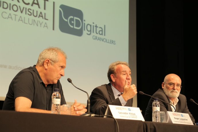 S.Alsius, R.Loppacher (CAC) catedràtic Emili Prado