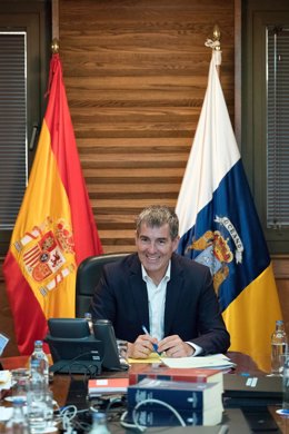 El presidente canario, Fernando Clavijo, durante el Consejo de Gobierno