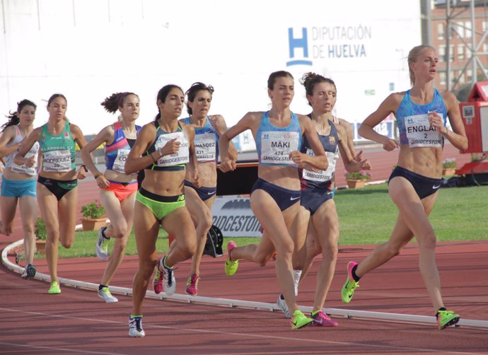 Atletas en el Meeting Iberoamericano de Atletismo de Huelva. 