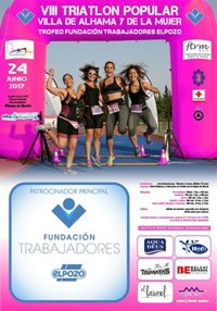 El VIII Triatlón Villa de Alhama y de la Mujer, que patrocina la Fundación de Trabajadores de ElPozo, calienta motores