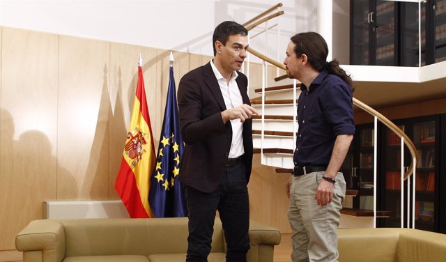 Reunión entre Pedro Sánchez y Pablo Iglesias en el Congreso
