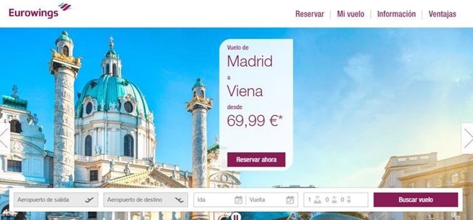 Eurowings presenta hoy su nuevo web