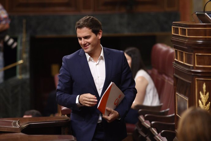 Albert Rivera en el debate de la moción de censura contra Rajoy